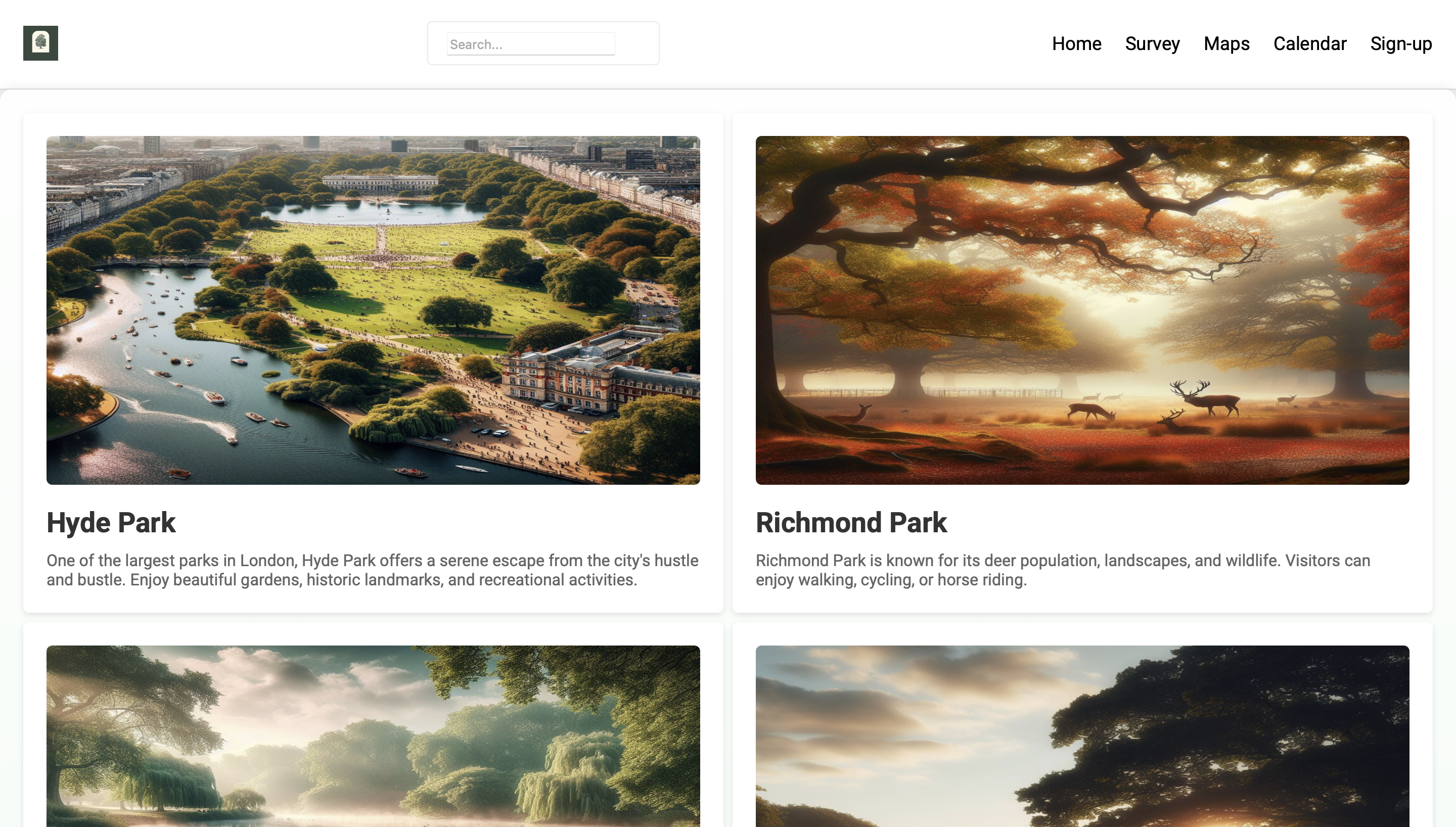 London Park Discovery Web App